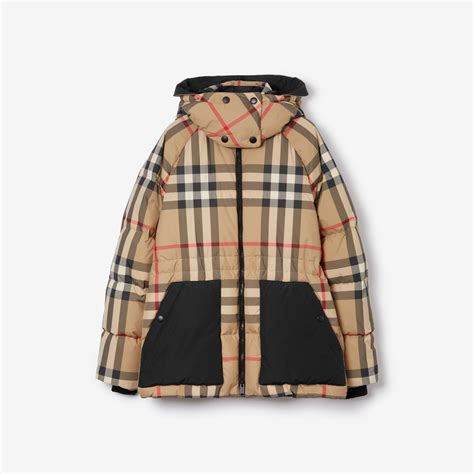 beige burberry jacke|burberry hooded puffer jacket.